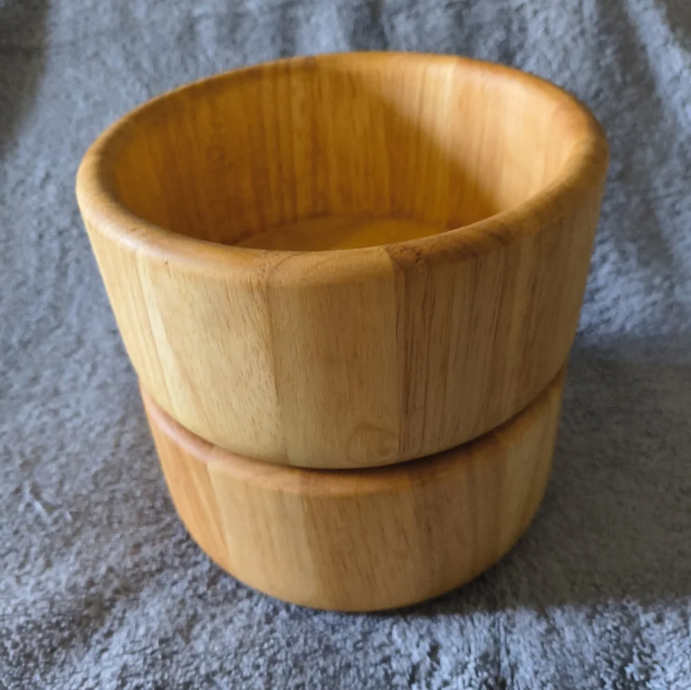 Dansk International Designs Set of 2 Wood Bowls Minimalist Salad All Occasions